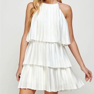 Strut & Bolt Chic White Tiered Mini Dress